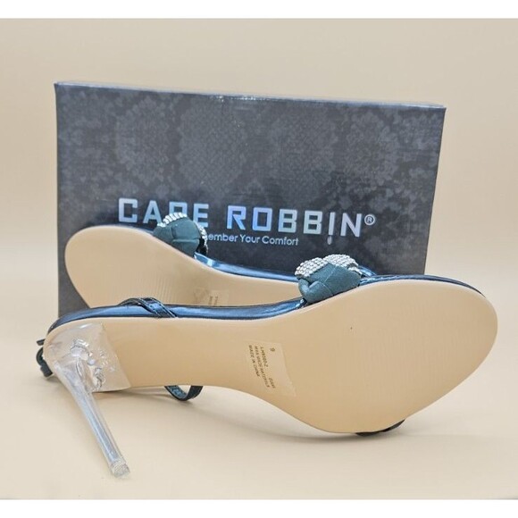Cape Robbin Evans Teal/Silver Rhinestone Stiletto Heels – Size 8 (New in Box) - Picture 4 of 5